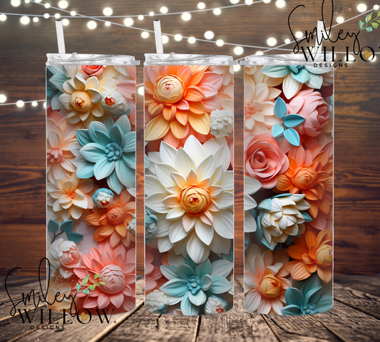 3D Flower 20oz tumbler