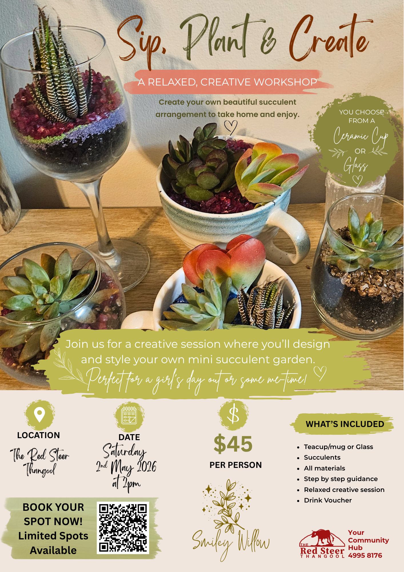 Sip, Plant & Create - Succulent Workshop
